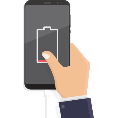 Illustration of a low phone battery
