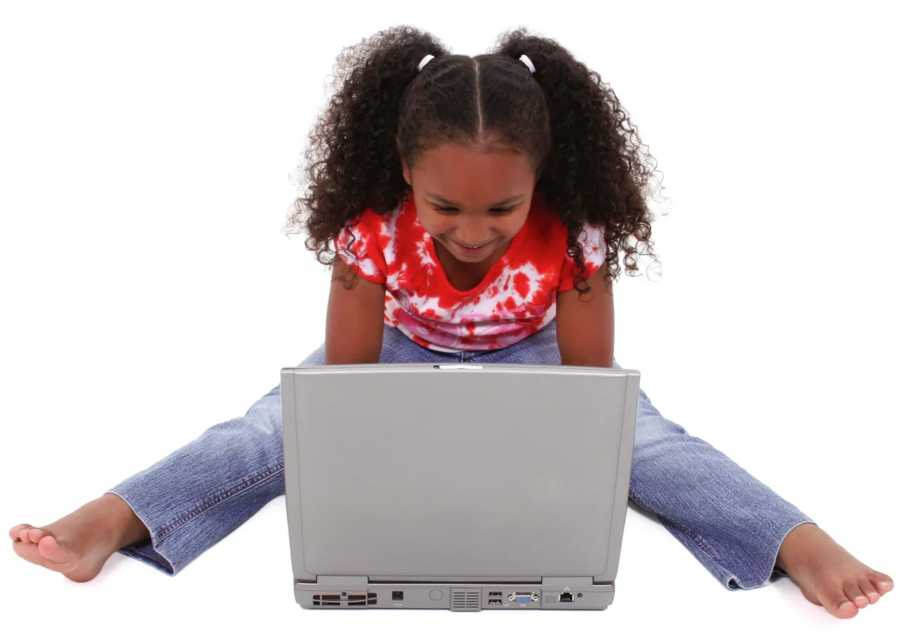 Girl using laptop